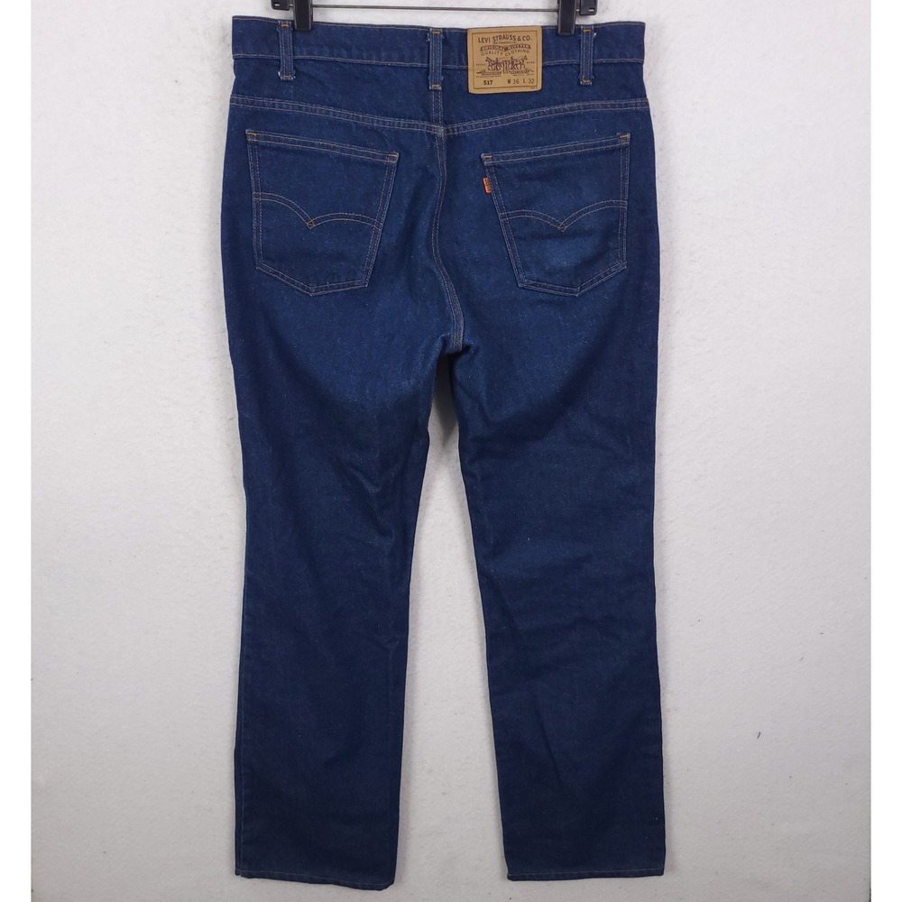 Levi's 517 Bootcut Jeans Men 36x32 Fits 34x32 Orange Tab Vintage Made in USA 90s
